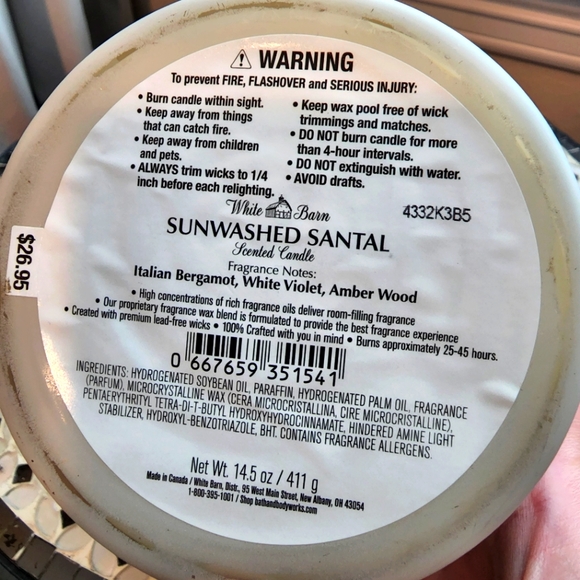 Bath & Body Works Sunwashed Santal 3-Wick Candle - Picture 4 of 4